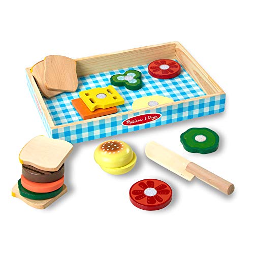 Melissa & Doug Wooden Sandwich-Making Pretend Play Food Set