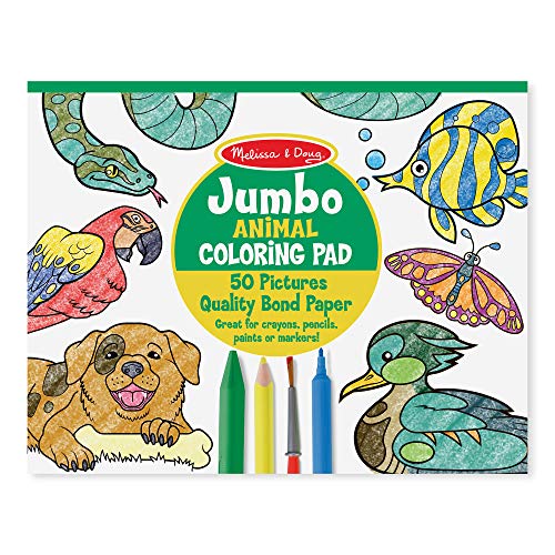 Melissa & Doug Jumbo Coloring Pad (11 x 14 inches) - Animals, 50 Pictures