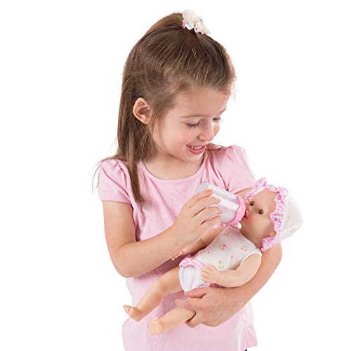 Melissa & Doug Mine to Love Annie 12-Inch Drink and Wet Poseable Baby Doll With Potty, Bottle, Pacifier, Diaper, Dress