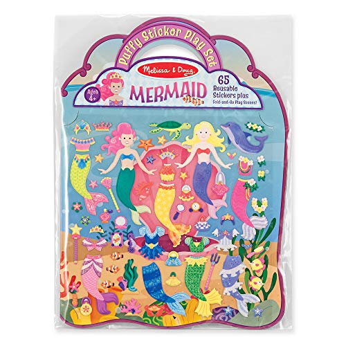 Melissa & Doug Puffy Sticker Activity Book: Mermaids - 65 Reusable Stickers