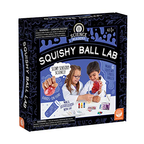 MindWare Science Academy Squishy Ball lab - Kids & Teens Make 3 Squishy Ball Stress Toys with Our 35pc Set - Wild & Weird Experiments for Boys & Girls - Great Educational Gift