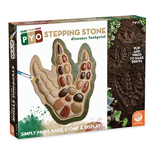 MindWare 13838209 Paint Your Own Stepping Stone Dinosaur Footprint, Multicolour