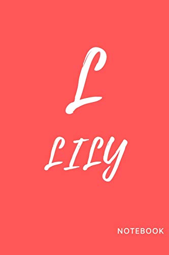 Lily: simple and basic well designed notebook; red pinky color for females (women and girls) features the letter L and customise only for you Lily..