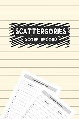 Scattergories Score Record: MY Scattergories Score game record sheet Keeper, Tracker | Paper & Pencil Party Game For 8 Years Old and up