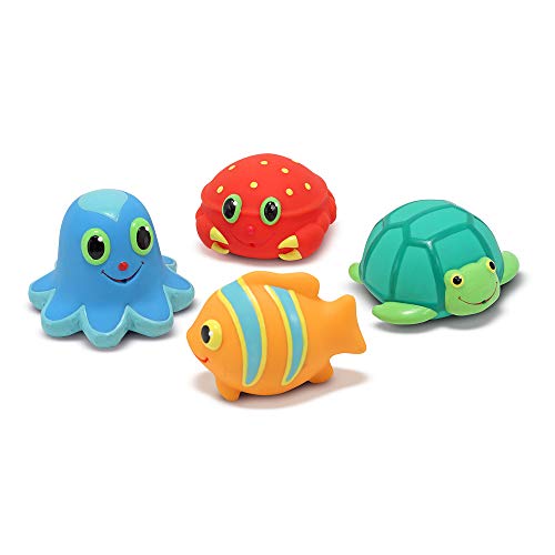 Melissa & Doug Sunny Patch Seaside Sidekicks Squirters With 4 Squeeze-and-Squirt Animals - Water Toys Fur Kids