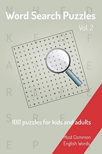 Word Search Puzzles - 100 puzzles for kids and adults: Most Common English Words | Easy to carry | 6x9in | 115 pages | 100 Puzzles and solutions by NiceSearchPuzzles Publishing