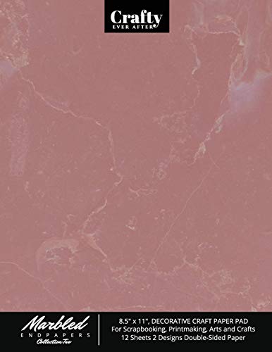 Marbled Endpapers Collection Two, 8.5 x 11, Decorative Craft Paper Pad for Scrapbooking, Printmaking, Arts and Crafts: 12 Sheets 2 Designs Double-Sided Scrapbook Paper