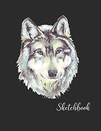 Sketchbook: Activity Sketch Book Watercolor Abstract Painting Instruction Large 8.5 x 11 Inches with 110 Pages (Wolf Sketchbook Cover)