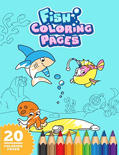 Fish Coloring Pages - 8.5x11 Coloring Book For Kids