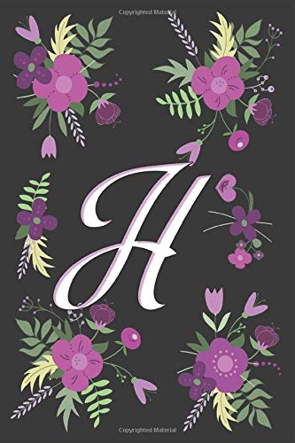 H: Letter H Initial Monogram Notebook, for Kids, Girls & Women | Pink Floral with letter H glossy and smooth finish cover, (6 x 9) 120 pages