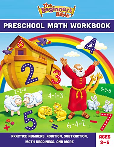 The Beginner's Bible Preschool Math Workbook: Practice Numbers, Addition, Subtraction, Math Readiness, And More