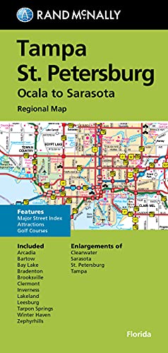 Rand McNally Folded Map: Tampa-St. Petersburg-Ocala to Sarasota Regional Map