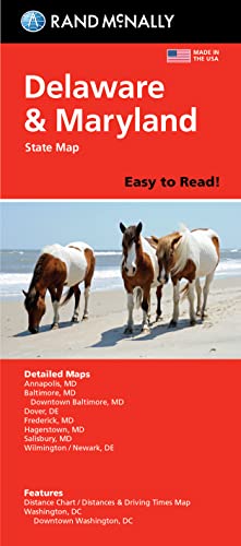 Rand Mcnally Easy To Read: Delaware, Maryland State Map