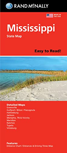 Rand McNally Easy To Read Folded Map: Mississippi State Map