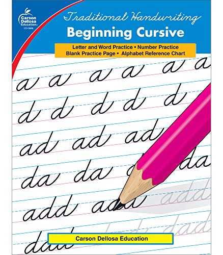 Carson Dellosa Beginning Cursive Workbook Grades 2-5????? Letters, Words, Numbers, And Calendar Dates Handwriting Practice For Kids With Alphabet Chart (32 Pgs) (Traditional Handwriting)