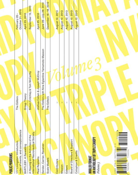 Invalid Format: An Anthology Of Triple Canopy: Volume 3