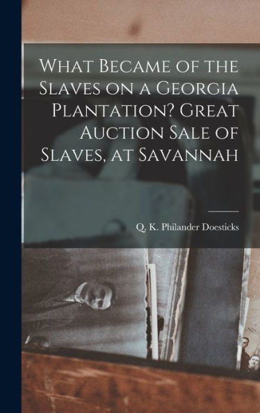 What Became Of The Slaves On A Georgia Plantation? Great Auction Sale Of Slaves, At Savannah