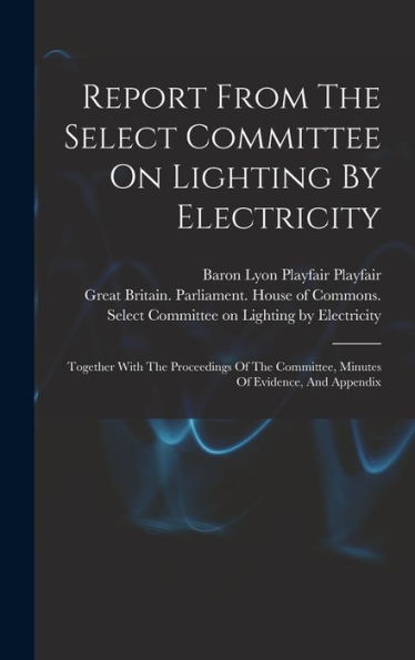 Report From The Select Committee On Lighting By Electricity: Together With The Proceedings Of The Committee, Minutes Of Evidence, And Appendix