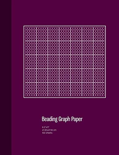 Beading Graph Paper: Peyote Stitch Graph Paper , Seed Beading Grid Paper, Beading On A Loom, 100 Sheets, Purple Cover (8.5"X11")