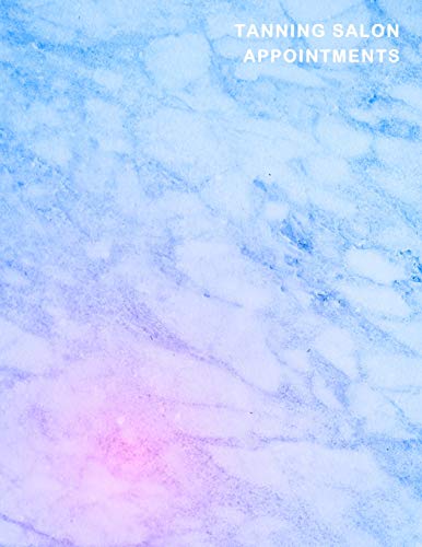 Tanning Salon Appointments: Classy Blue And Pink Marble Client Organiser | With Weekly And Hourly Time Slots Broken Into 15 Minute Chunks.