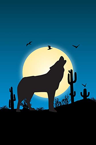 Howling Wolf: Graph Paper Notebook, 6X9 Inch, 120 Pages