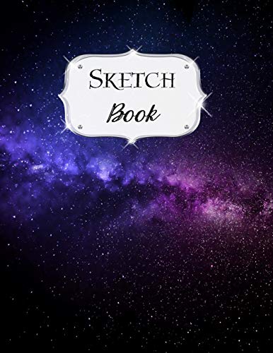 Sketch Book: Galaxy | Sketchbook | Scetchpad For Drawing Or Doodling | Notebook Pad For Creative Artists | #8 Black Purple