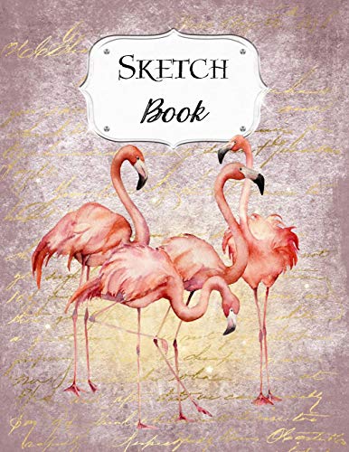 Sketch Book: Flamingo | Sketchbook | Scetchpad For Drawing Or Doodling | Notebook Pad For Creative Artists | #3 Purple