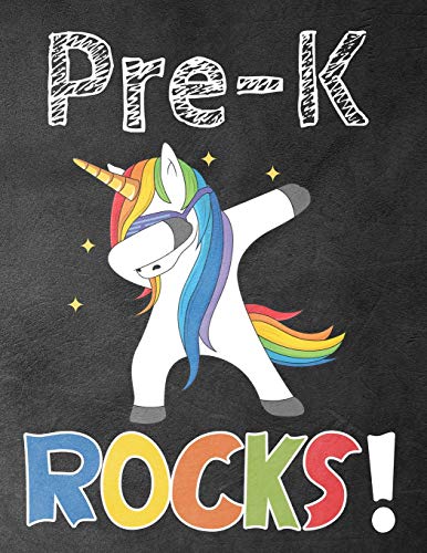 Pre-K Rocks!: Funny Back To School Notebook,Gift For Girls And Boys,109 College Ruled Line Paper,Cute School Notebook,School Composition Notebooks ,Unicorn Cover