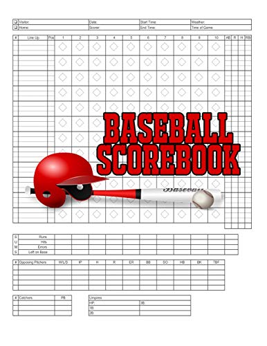 Baseball Scorebook: 100 Scoring Sheets Fur Baseball And Softball Games, Glover's Scorebooks, Large (8.5X 11) - 9781074016715