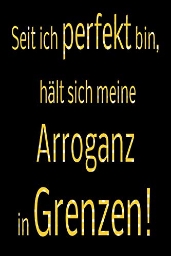 Seit Ich Perfekt Bin, H?lt Sich Meine Arroganz In Grenzen!: Liniertes Tagebuch Mit 120 Seiten | 6X9 Zoll | Tagebuch, Notizbuch, Schulheft Uvm. | Lustig (German Edition)