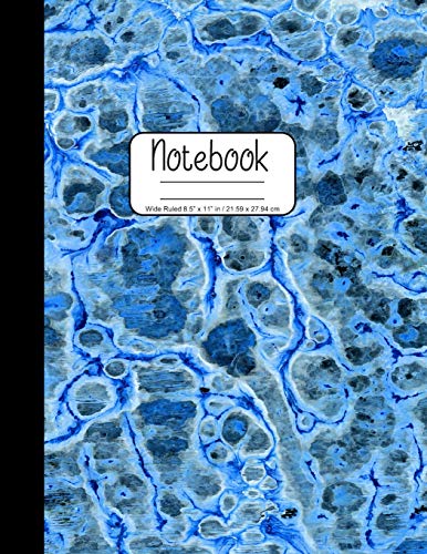 Notebook Wide Ruled 8.5? X 11? In / 21.59 X 27.94 Cm: Composition Book, Watercolor Design In Shades Of Blues Cover W855