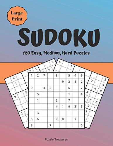 Sudoku 120 Easy, Medium And Hard Large Print Puzzles: Beginners To Advanced Challenging Brain Games Notebook