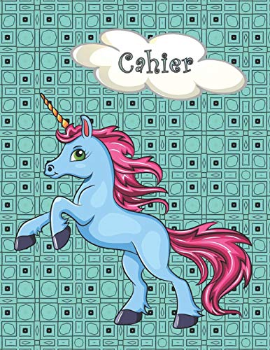 Cahier: Retour ? L'?cole, Rentr?e Scolaire - Cahier Quadrill? 4X4 Grand Format (A4), 120 Pages - Licorne (French Edition)