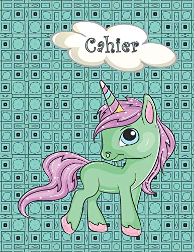 Cahier: Retour ? L'ecole, Rentree Scolaire - Cahier Quadrille 4X4 Grand Format (A4), 120 Pages - Licorne (French Edition) - 9781079946543