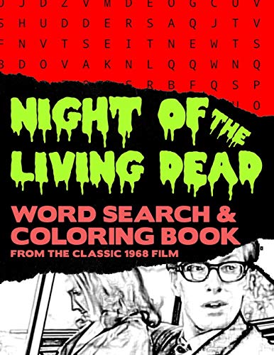 Night Of The Living Dead: Zombie Horror Movie Word Search Finder Puzzle And Grayscale Coloring Pages Activity Book Large Print Size Black White Greyscale Art Theme Design Soft Cover