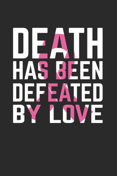 Death Has Been Defeated By Love: A5 Notizbuch kariert | Kampf gegen Brustkrebs Bewusstsein Rosa Schleife