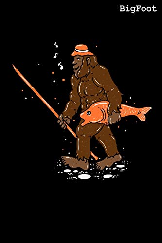 Bigfoot: 120 Pages I 6X9 I Graph Paper 4X4 I Funny Yeti & Sasquatch On Lake Angling Gifts