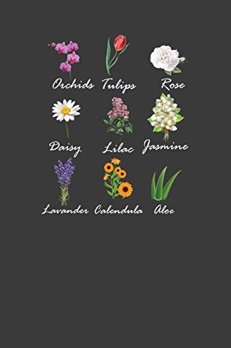 Orchids Tulips Rose Daisy Lilac Jasmine Lavender Calendula Aloe: Vintage Botanical Flowers Gardener Gift - 9781086009286