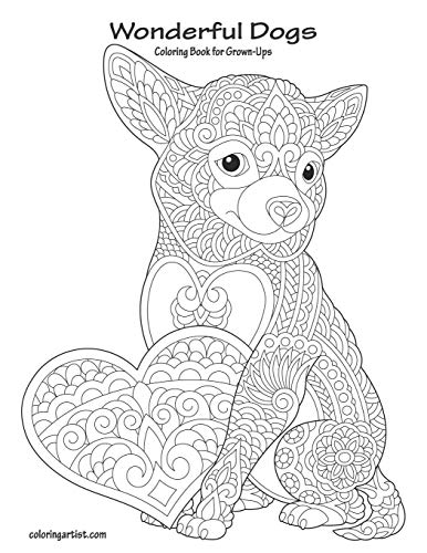Wonderful Dogs Coloring Book For Grown-Ups