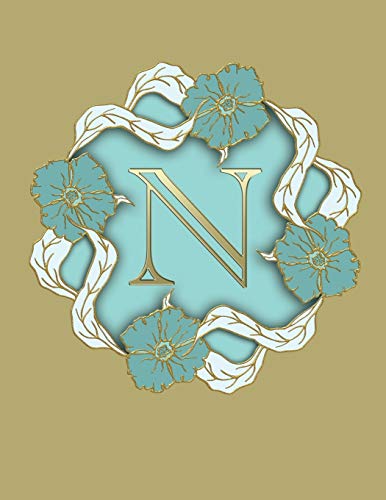 N: 100 Pages 8.5" X 11" Monogram Notebook College Ruled Line Paper