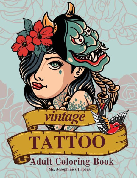 Vintage Tattoo Coloring Book