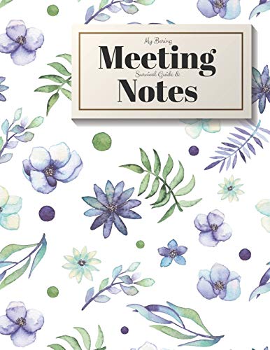 My Boring Meeting Survival Guide And Notes: 8.5X11 Meeting Notebook And Puzzle Book - 9781088498798