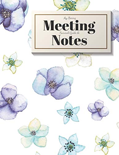My Boring Meeting Survival Guide And Notes: 8.5X11 Meeting Notebook And Puzzle Book - 9781088498804