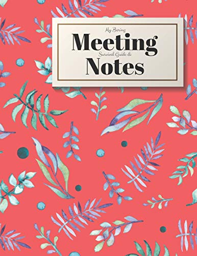My Boring Meeting Survival Guide And Notes: 8.5X11 Meeting Notebook And Puzzle Book - 9781088498873