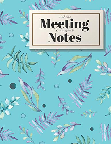 My Boring Meeting Survival Guide And Notes: 8.5X11 Meeting Notebook And Puzzle Book - 9781088498880