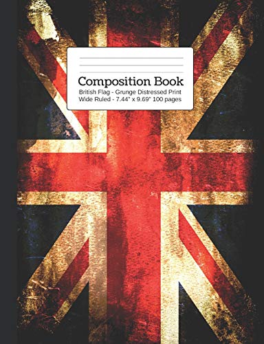 British Flag - Grunge Distressed Print Wide Rule: Union Jack Edition