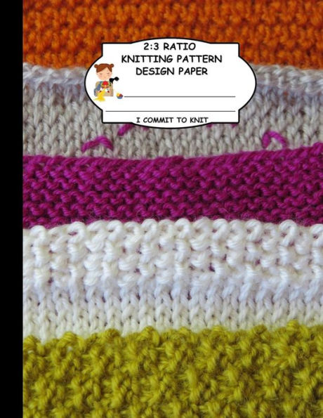 2:3 Ratio Knitting Pattern Design Paper. I Commit To Knit: Knitting Crochet Graph Paper For Designing Your Own Patterns. Hand Knitted Wool Yarn Pattern Cover.