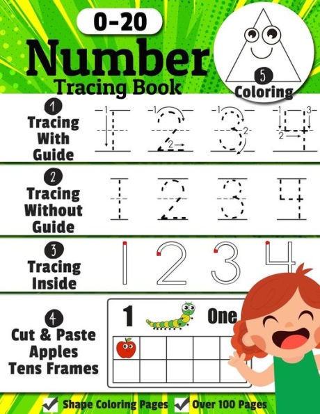 Number Tracing Book: Trace Numbers Writing Practice Workbook For Pre K, Kindergarten And Kids Ages 3-5, Learn Numbers 0 To 20! (Math Activity Book)