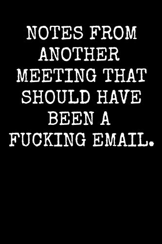 Notes From Another Meeting That Should Have Been A Fucking Email.: An Irreverent Snarky Humorous Sarcastic Profanity Funny Office Co-Worker Appreciation Gratitude Gift
