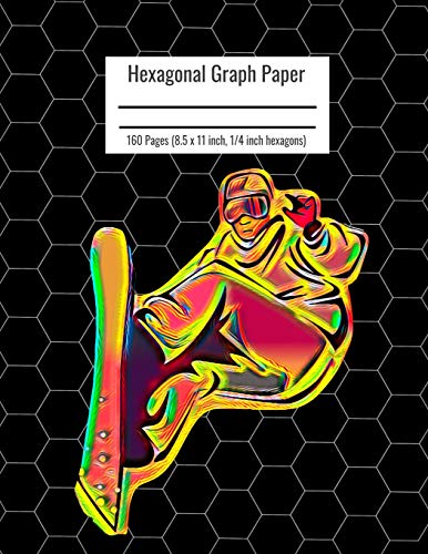 Hexagonal Graph Paper: Organic Chemistry & Biochemistry Notebook, Vibrant Snowboarder Cover, 160 Pages (8.5 X 11 Inch, 1/4 Inch Hexagons)